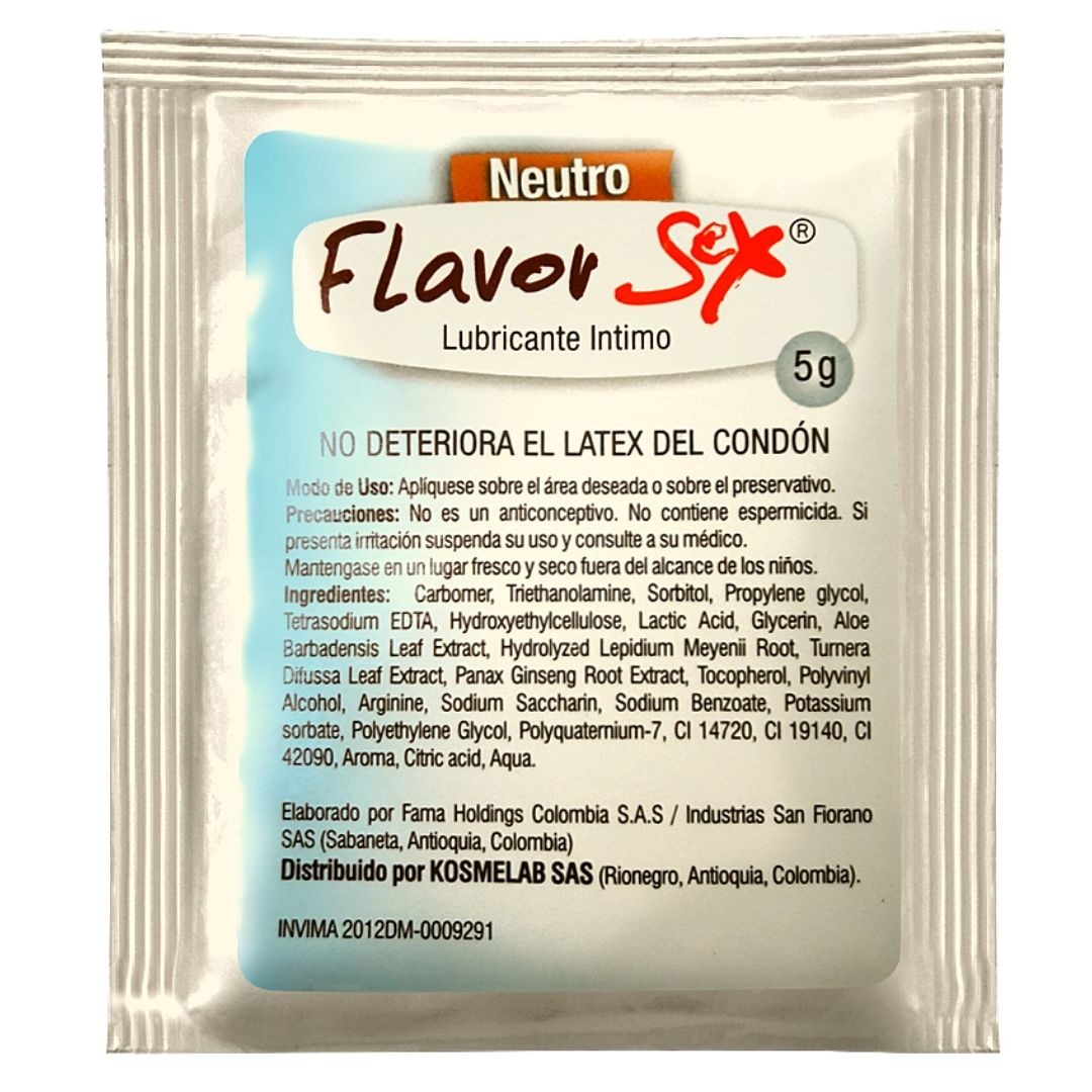 Lubricante Intimo Neutro En Sachet Tienda Er Tica Online